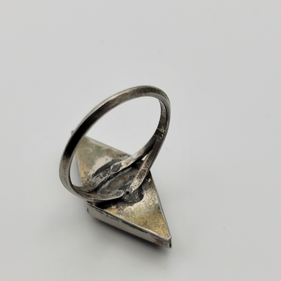 Native American Style Zuni? Beautiful Geometric Inlay Sterling Silver Ring - Picture 13 of 13